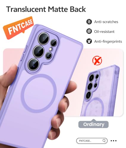 Image of FNTCASE for Samsung Galaxy S24 Ultra Case: [Fit for Magsafe] [Full Camera Protection] Translucent Matte Cases with [Screen Protector] Military Grade Shockproof Protective Phone Cover