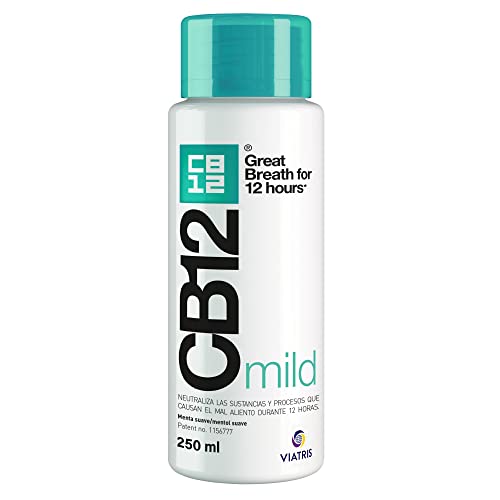 CB12 Enjuague bucal - Combate la causa principal del mal aliento - efecto probado científicamente durante 12 horas - 250ml Menta Suave