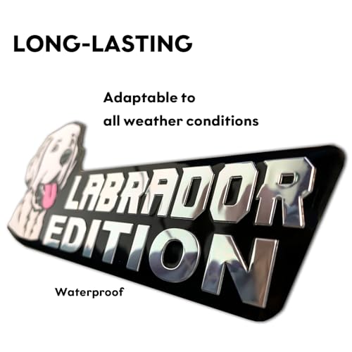 Image of Dog Edition 3D Car Badge, Laser Cutting Metal Emblem, Cute Dogs Decals (Labrador Dog)