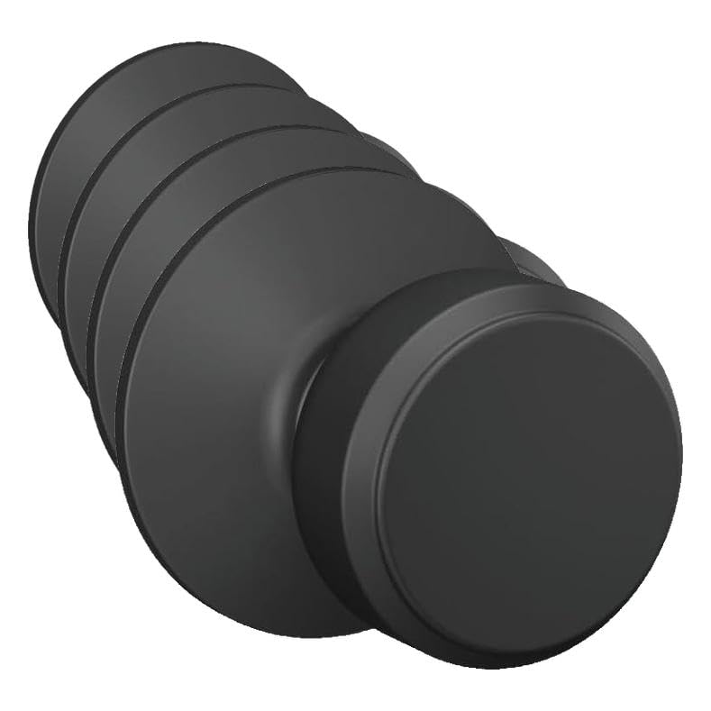 Image of SCHLAGE F10 BWE 622 Bowery Door Knob, Hall & Closet Passage Lock, Matte Black (Pack of 4)