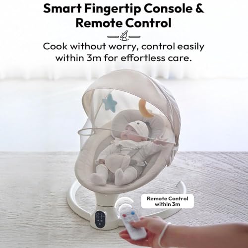 Image of StarAndDaisy Swing Rocker for Baby with Automatic 5-Level Swing - Toddler & Infant Rocking Chair with 3-Level Adjustable backrest & Remote Control Swing Rocker-Grey