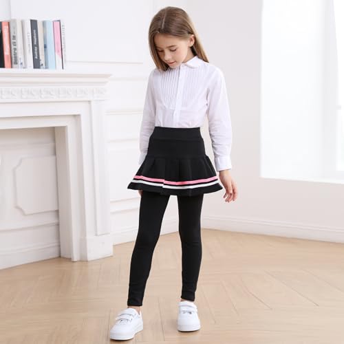 Girls Leggings with Skirt Soft Kids Leggings Ruffle Skirt Uniform Pants High Waisted 2-9 Years3