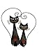 Produktbild Katze Wanddeko Katzen Paar Herz Metall Deko Garten Tier Figur Skulptur Kater