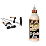WEN 10236F2 Quick-Adjust 36-Inch Steel Bar Clamps & Gorilla Ultimate Waterproof Wood Glue, 18 Ounce, Natural Wood Color, (Pack of 1)