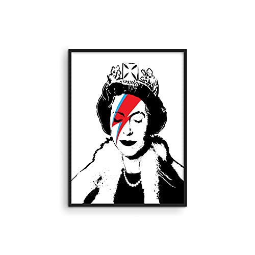 Banksy Wall Art Graffiti Wall Art - By Haus and Hues Banksy Art Grafitti Wall Art Street Art Banksy Prints Banksy Posters Banksy Wall Poster Wall Art Banksy UNFRAMED 12"x16" (Banksy Queen Bowie)