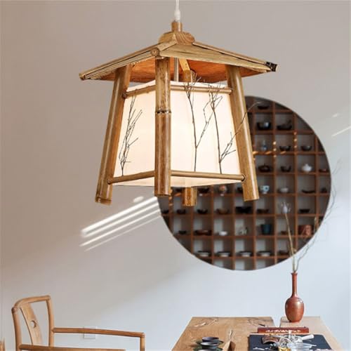 Luz colgante de cesta de madera para restaurante con luminaria costera ajustable 3