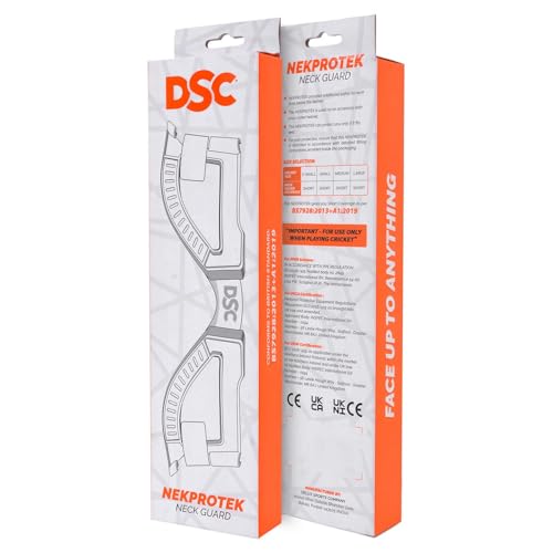 Image of DSC NEKPROTEK Neck Guard for Cricket Helmet, Color: Black, Size: Large (BSI Approved)| Material: Foam | Lightweight & Durable | Enhanced Neck Protection