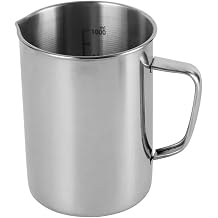 Hemobllo 1000ML Stainless Steel Measuring Cup & Metal Beaker, Graduated Lab-Grade Measuring Pitcher with Pouring Spout, Corrosion Resistant Container for Lab, Kitchen & Industrial Use, 32 oz
