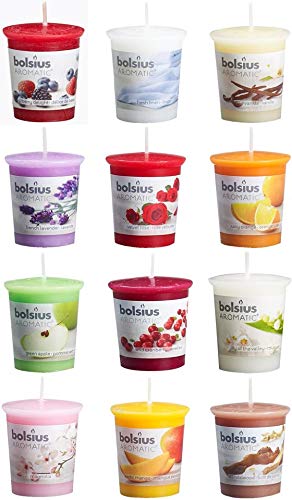 Giftbrit Bolsius Aromatic Votives - Vela aromática - Pack de 12 fragancias variadas, variadas, regulares Cover