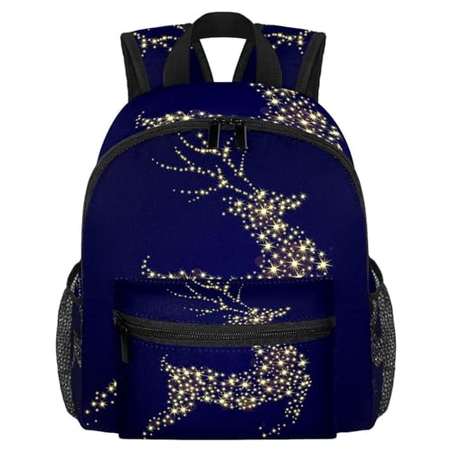 Petit sac à dos léger anti-encombrement avec poches bouteille motif cerf de Noël