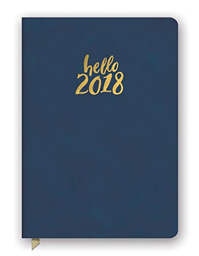Orange Circle Studio 17-Month 2018 Medium Leatheresque Weekly Agenda, Hello Navy