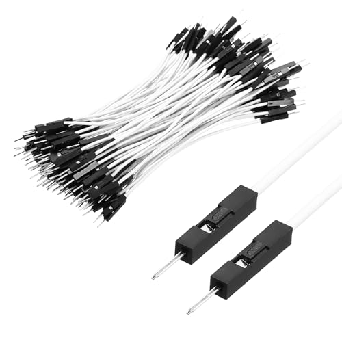 Câble de raccordement blanc 10 cm mâle-mâle 1 broche pour circuit imprimé