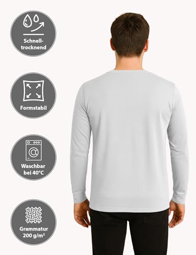 ALPIDEX Herren Langarmshirt 4er Set 100% Baumwolle Basic Oberteil Einfarbig Männer Stretch Shirt Untershirt Longsleeve Rundhals, Größe:XXL, Farbe:Fire