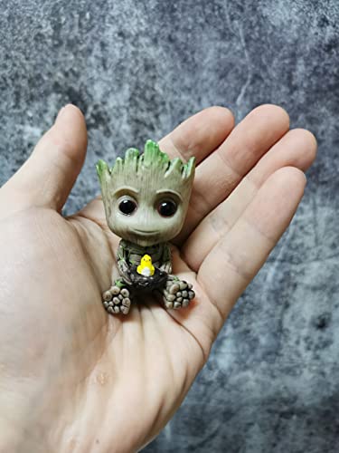 Mini Groot Figurine Miniature Model Home Accessories Decompression Artefact Kids 2Pcs Bundle Set #TOP4