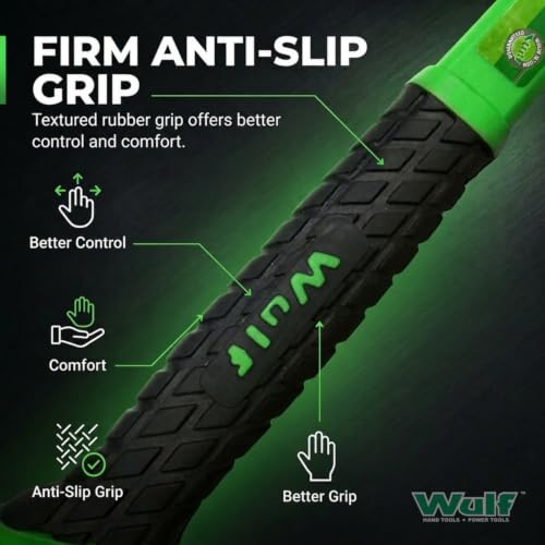 Image of WULF 16oz Heavy Duty Claw Hammer | Drop-Forged Steel Head with Shockproof Fiberglass Handle | Durable Anti-Slip Grip for Carpentry, Construction, and Home DIY | Professional Hand Tool