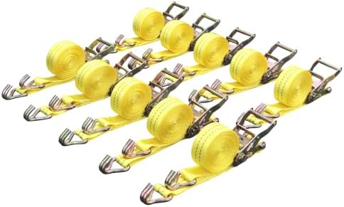 10 Pack 1.5" x15' Ratchet Strap 4400LB