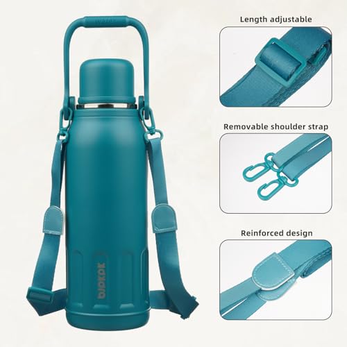 Image of BJPKPK Stainless Steel Insulated Bottle with Handle & Strap, 50oz