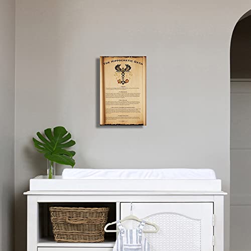 Hippocratic Oath Wall Art Framed Prints Doctor Poster Decorations Vow Canvas Modern Vintage Physician Wall Decor Classic Pictures Art Painting Decor Framde 16X24Inch(40X60Cm) #TOP3