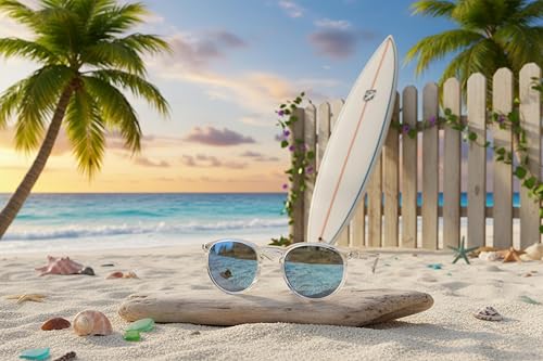 Image of O'NEILL CLOUDBREAK 2.0 Retro Round Polarized Sunglasses for Men and Women, UV400 Protection, 50 mm