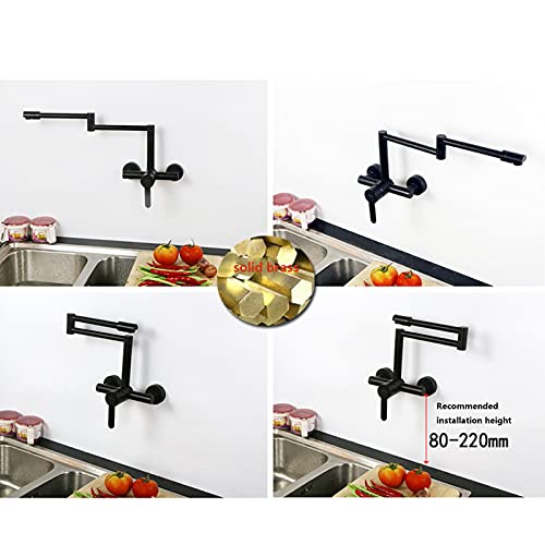 Robinet de cuisine mural pliable laiton chromé économie d'eau