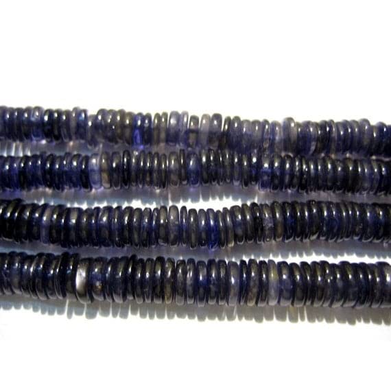 Perles Heishi en iolite bleue LKBEADS pour bracelet d'été