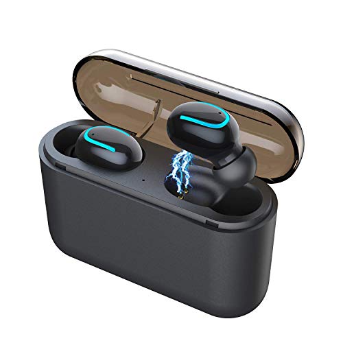 XuanPad Écouteur Bluetooth, Oreillette sans Fil Sport Écouteur Wireless Intra-Auriculaires Bluetooth 5.0 réduction du Bruit avec Boîte de Charge Portable