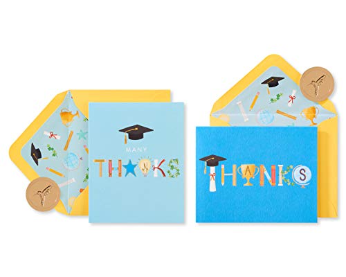 Papyrus Graduation Thank You Cards with Envelopes, Graduation Icons (20-Count)