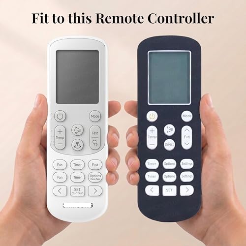 Image of SHOPOFLUX Silicone AC Remote Cover Compatible with Samsung AC Remote Full Wrap Protective Case with Lanyard [Remote NOT Included] (Black)