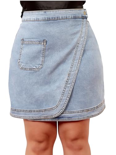Image of Miss Chase A+ Women's Regular High Rise Mild Distress Regular Denim Skorts