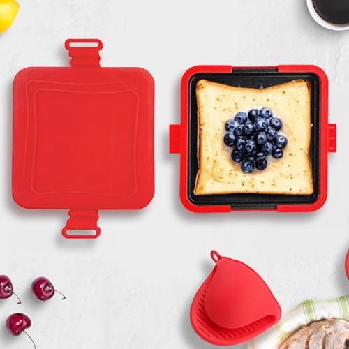 Sandwichera para microondas de silicona antiadherente con moldes extraíbles 5