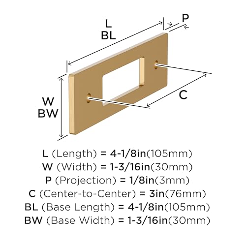 Image of Amerock Medora 3 inch Champagne Bronze Backplate | Decorative zinc cabinet hardware backplate designed to complement knobs and pulls while protecting cabinet surfaces