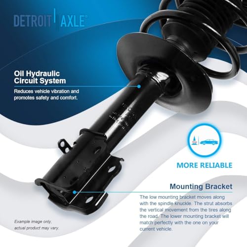 Image of Detroit Axle - Front Struts Suspension Kit for 2001-2010 Chrysler PT Cruiser, 2 Struts with Coil Spring 2 Sway Bar End Links 2 Outer Tie Rod Ends 2002 2003 2004 2005 2006 2007 2008 2009 Replacement