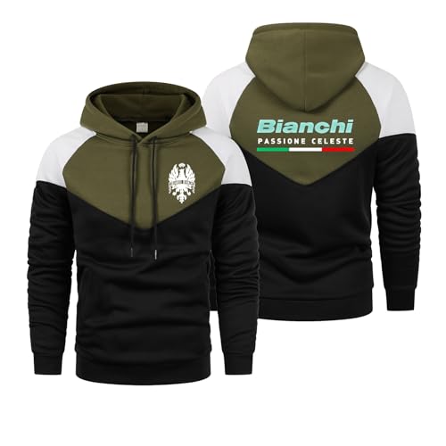MGTERN Ropa De Hombre Bi-an. ch.i, Capucha De Deporte, Larga Transpirable Sudadera, refinados(Green,XL)