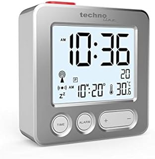 budzik sterowany radiowo technoline WT 265, nowoczesny design, poręczny i przekonujący, z frontem ze szczotkowanego metalu