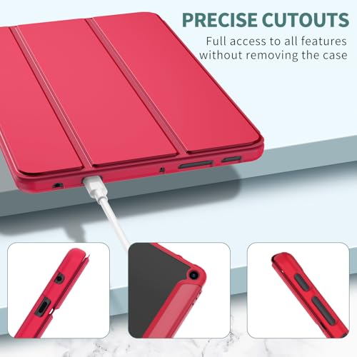 Image of Sanyetral Tablet Protective Case with Auto Wake /Sleep Function, Incompatible with TCL Nokia -Red