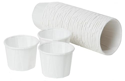 Wax Paper Medicine Pots 28ml - Pack of 250 | Fluid Resistant to Allow Use with Liquids | Durable and Disposable Cups for Medical Use