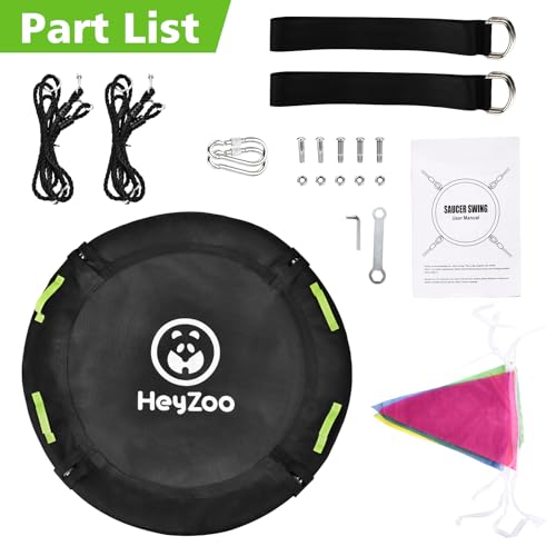 Image of Tree Swing, 60 inch Larger Saucer Swing for Whole Family, Black
