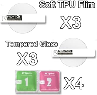 Ocdin Blancpain X Swatch Premium Screen Protector Watch Protective Film Set Anti Scratch Crystal Soft Cover Film and Tempered Back Film (3 TPU& 3 Glass)
