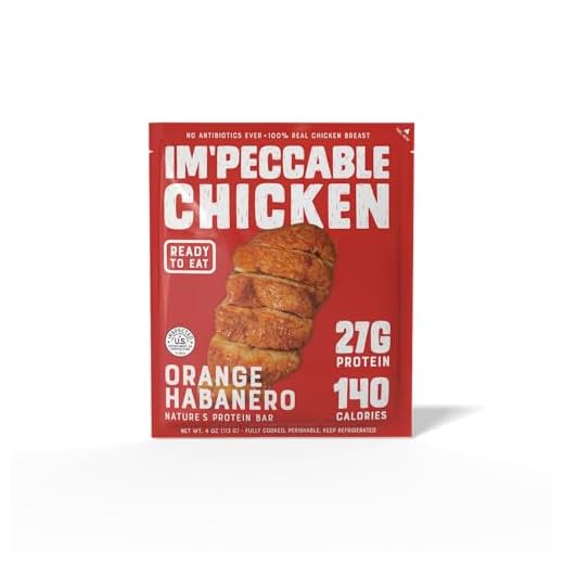 Im'peccable Chicken Breast, Fully Cooked. - 4.0 oz Pack (16 Pack, Orange Habanero)