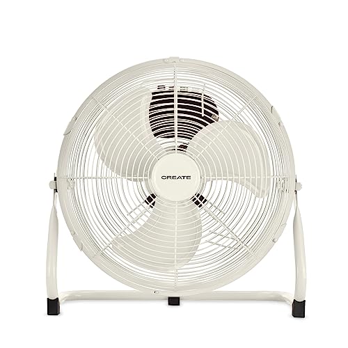 CREATE / AIR FLOOR RETRO/Ventilador industrial de suelo Blanco Roto/Ventilador 16 pulgadas,flujo de...