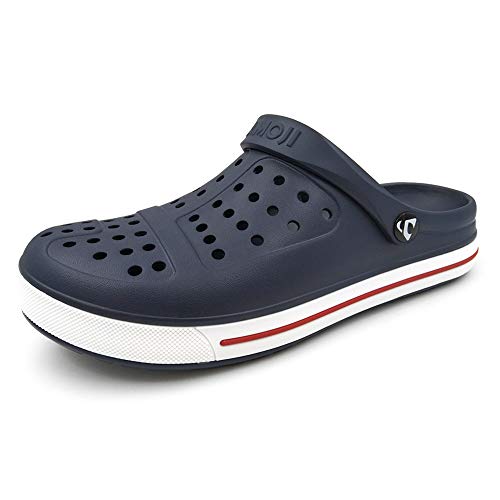 Amoji Unisex Garden Clog Yard Shower Shoes CL1820 10 Women/9 Men Navywhie