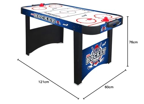 Sport1 One The Sport Maker Sport One Air Hockey Arena Elektrisches Beinspiel mit 2 Griffen und 2 Scheiben, integrierter Punktezähler, blau, 121 x 60 x 76 cm – Bild 3