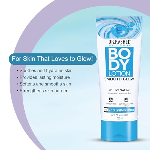 Image of Dr. Rashel Smooth Glow Body Lotion | With Aloe Vera, Oatmeal & Shea Butter | Deep Hydration & Rejuvenation | Paraben-Free, No SLS | For Soft, Glowing & Nourished Skin |Pack of 2 (100 ml Each)