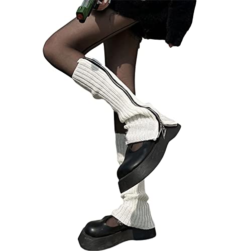 Image of Women Y2k Leg Warmers Ribbed Knitted Harajuku Kawaii Leg Warmers Streetwear