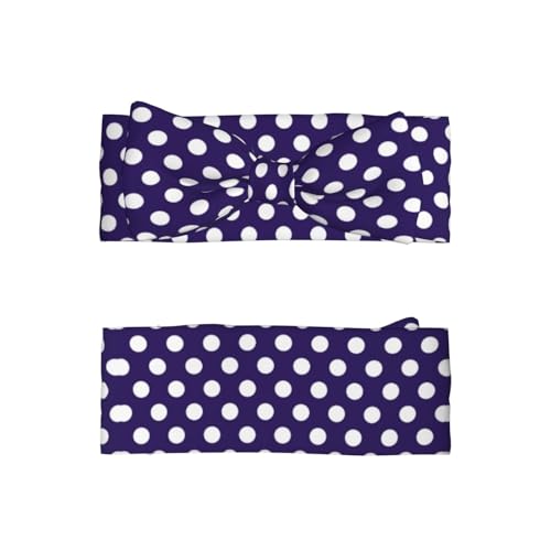 Navy Purple Polka Dot Print Baby Girl Bows Headbands Baby Girls Newborn Headbands Infant Toddlers 0-6 Months2