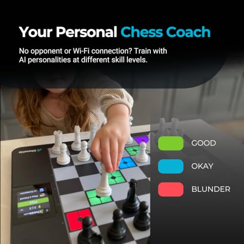 ChessUp 2 - Electronic Chess Board by Bryght Labs - Built-in WiFi, Chess Engine - Includes Chess Set TouchSense Pieces - Light Up Smart Chess Board - with AI, Lessons, Wireless Play & Companion App
