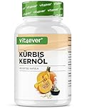 vit4ever Kürbiskernöl - 420 Kapseln - 3000 mg pro Tagesportion - Mit natürlichem Vitamin E - Hochdosiert - Naturbelassen & kaltgepresst - Laborgeprüft
