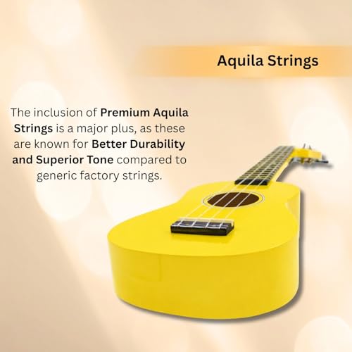 Image of Vault UK-003 Soprano Colourful Ukulele 21 inch With Gig Bag (Yellow)