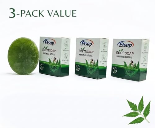 Image of (300 Gms Pack Of 3)) Handmade Natural Neem Soap 100% Organic