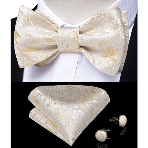 Set de corbata de moño floral de seda para hombre miniatura 3
